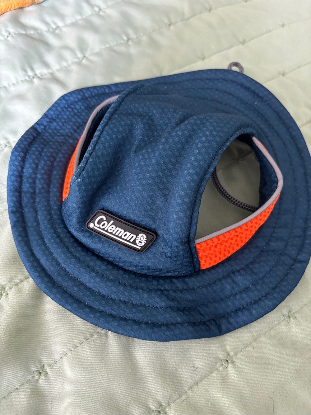 Coleman Navy and Orange Ventilated Adventure Hat for dog M/L